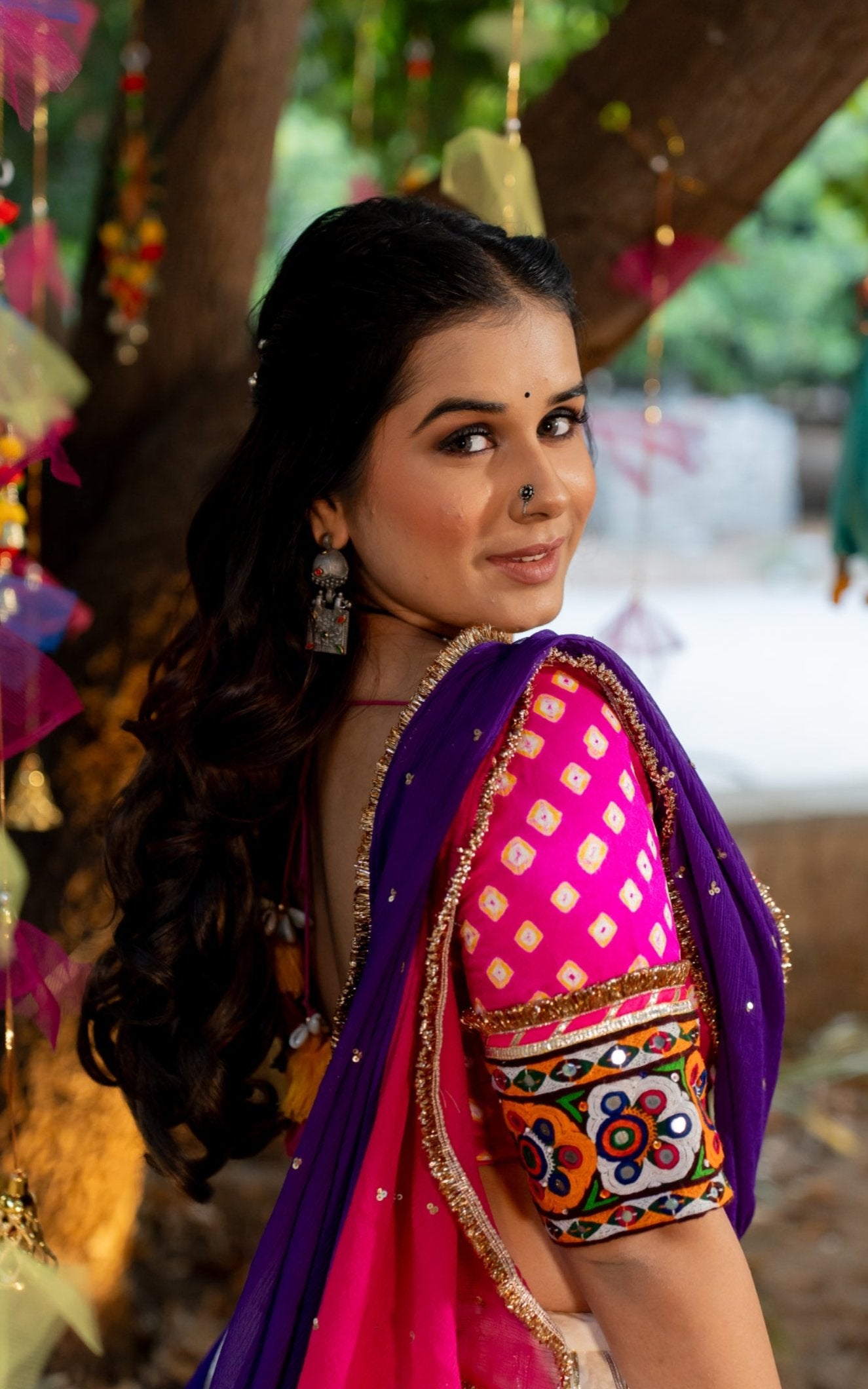 Rhythm Pink Kodi Bandhani Blouse