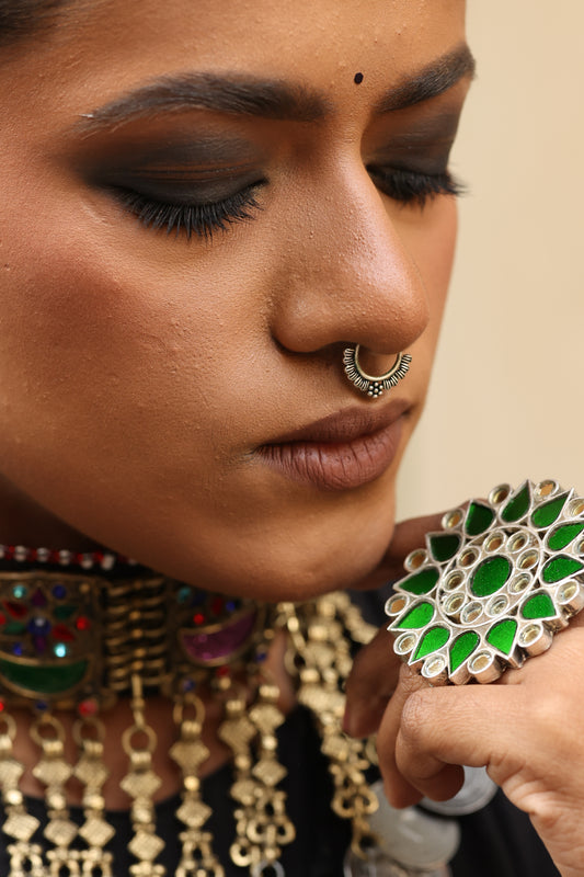 Oxidised Diamond Ring - Anjanase