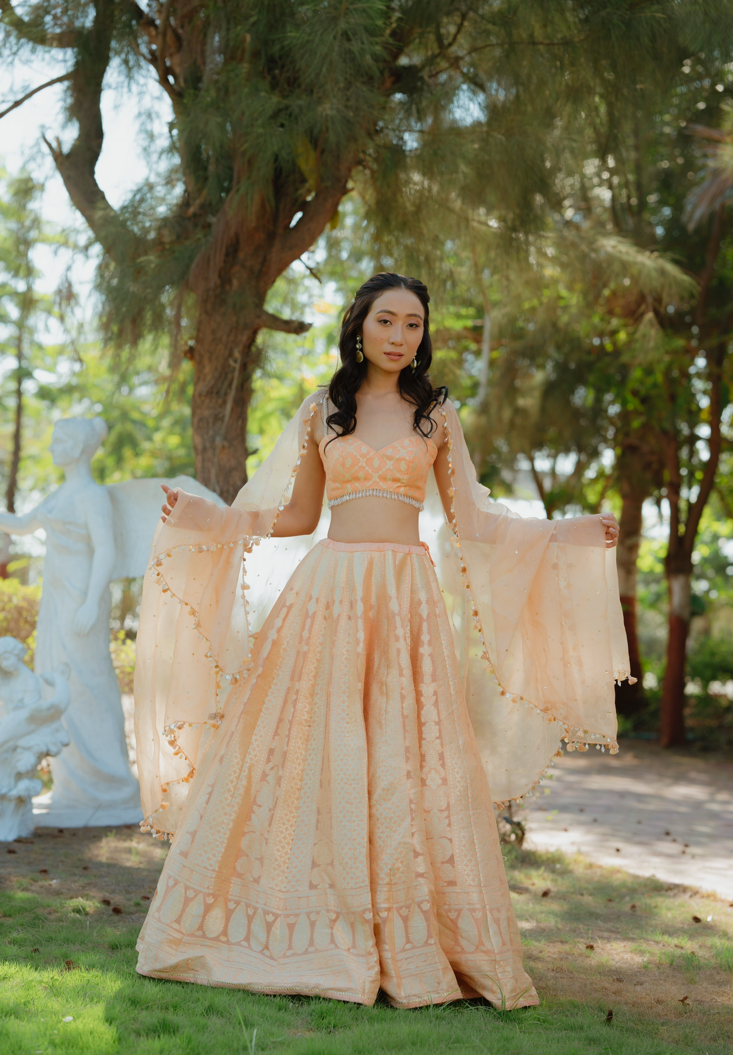 Peach Dupatta