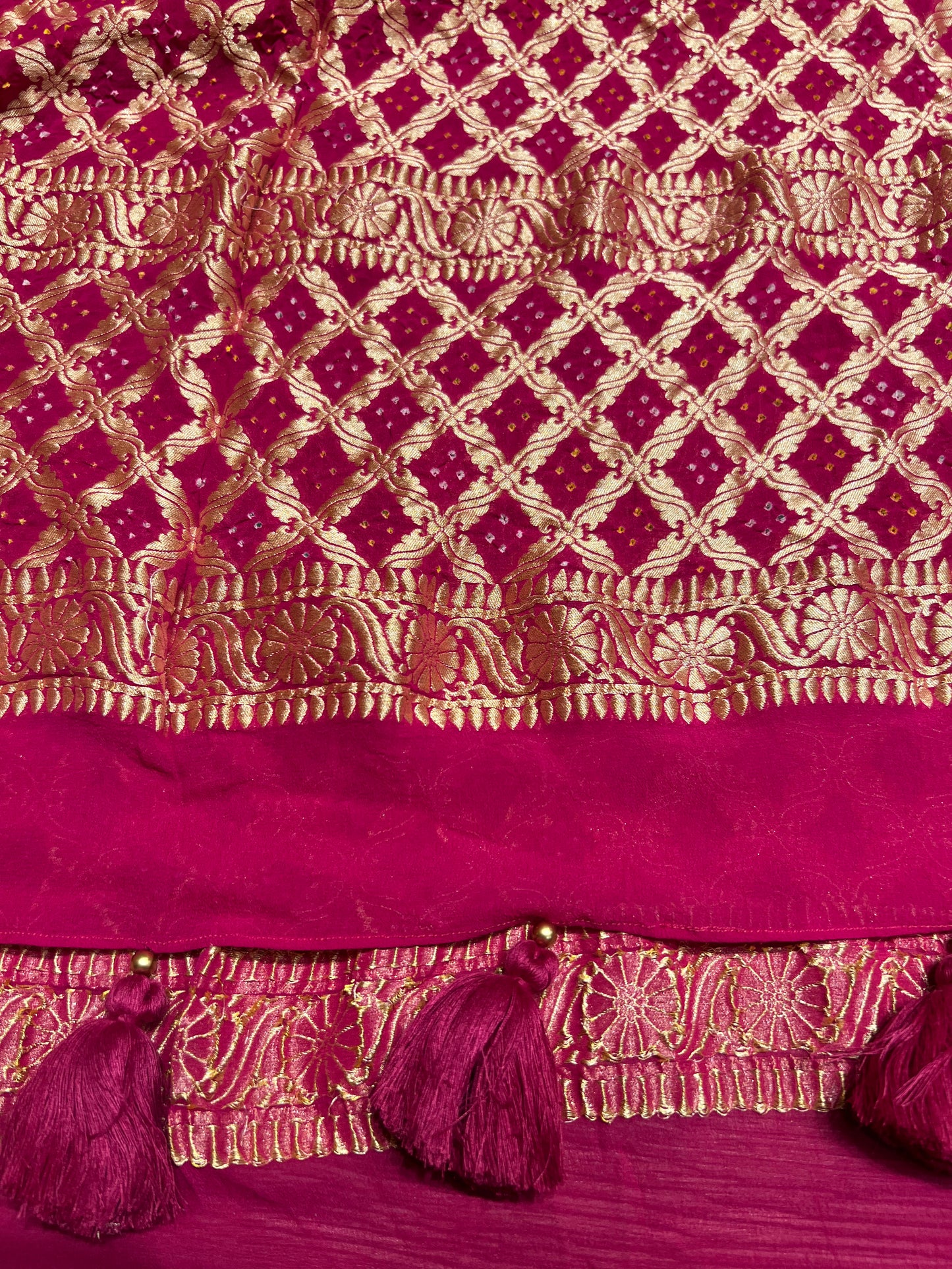 Pink banarasi dupatta