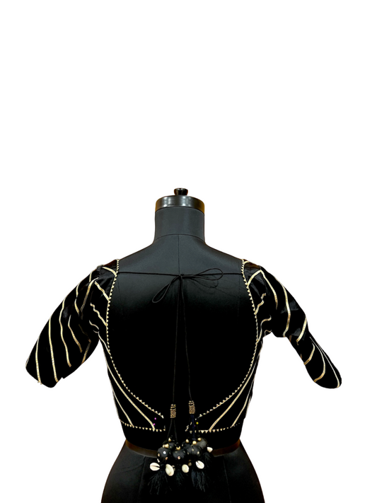 Black Katori Cut Blouse - Anjanase