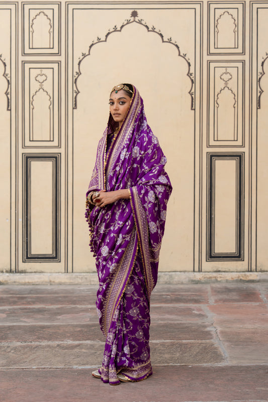 Chandrakala Purple Saree - Anjanase