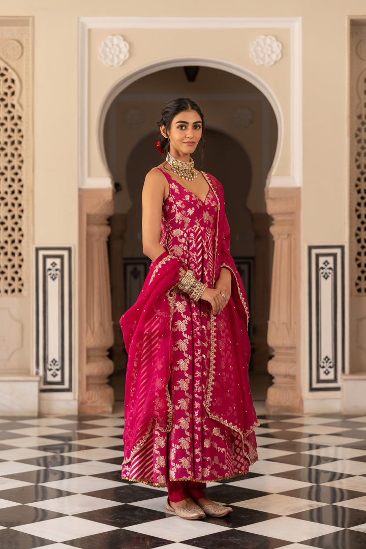 Pink Anarkali set