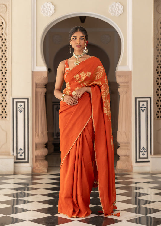 Rust Muga Saree