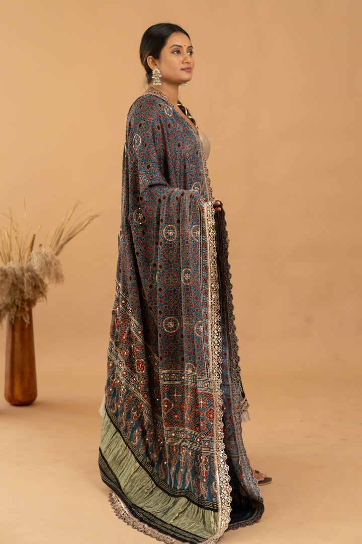 Beige Anarkali Set - Anjanase