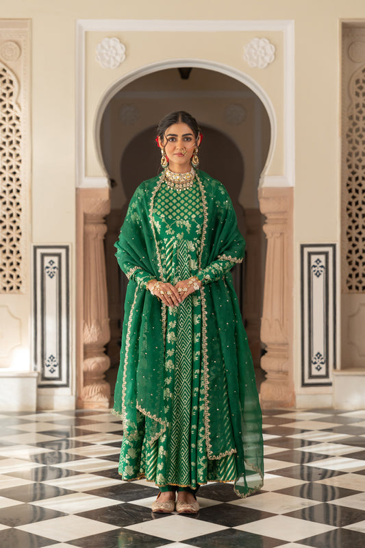 Green Anarkali Set