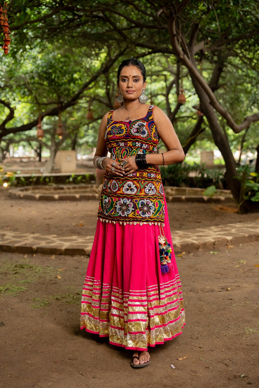 Navratri Long Patch Blouse Set