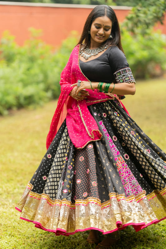 Black Heavy Lehenga Set