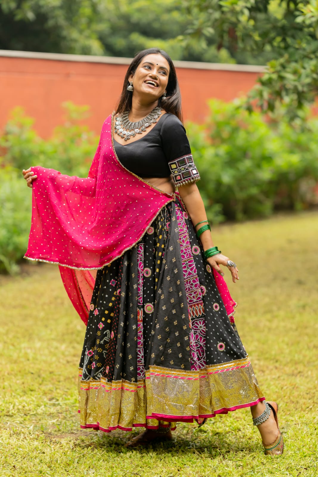 Black Heavy Lehenga Set
