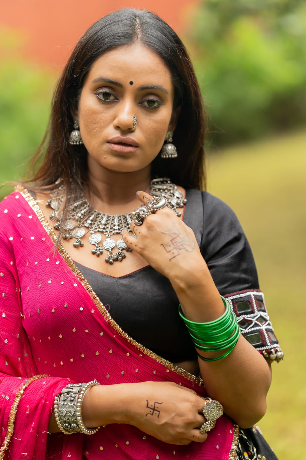 Black Heavy Lehenga Set