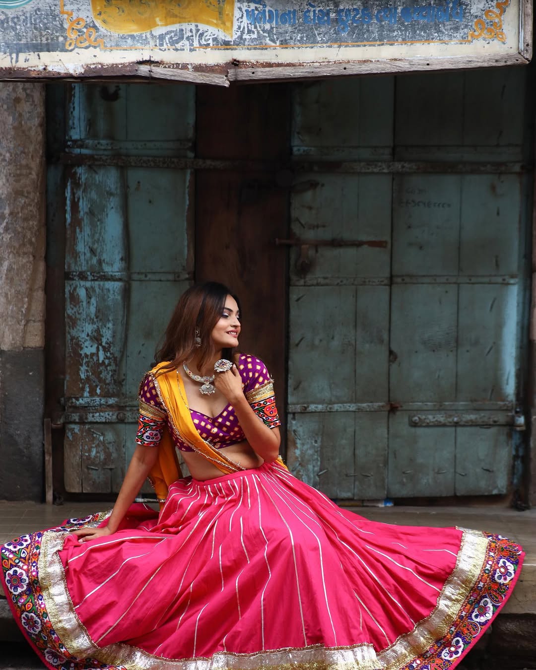 Devanshi Pink Cotton Lehenga Set