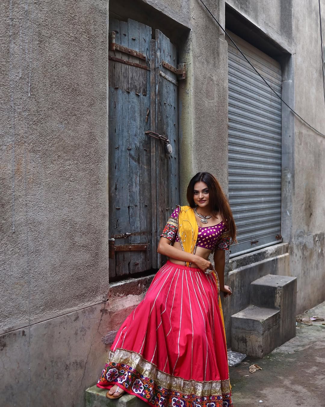 Devanshi Pink Cotton Lehenga Set