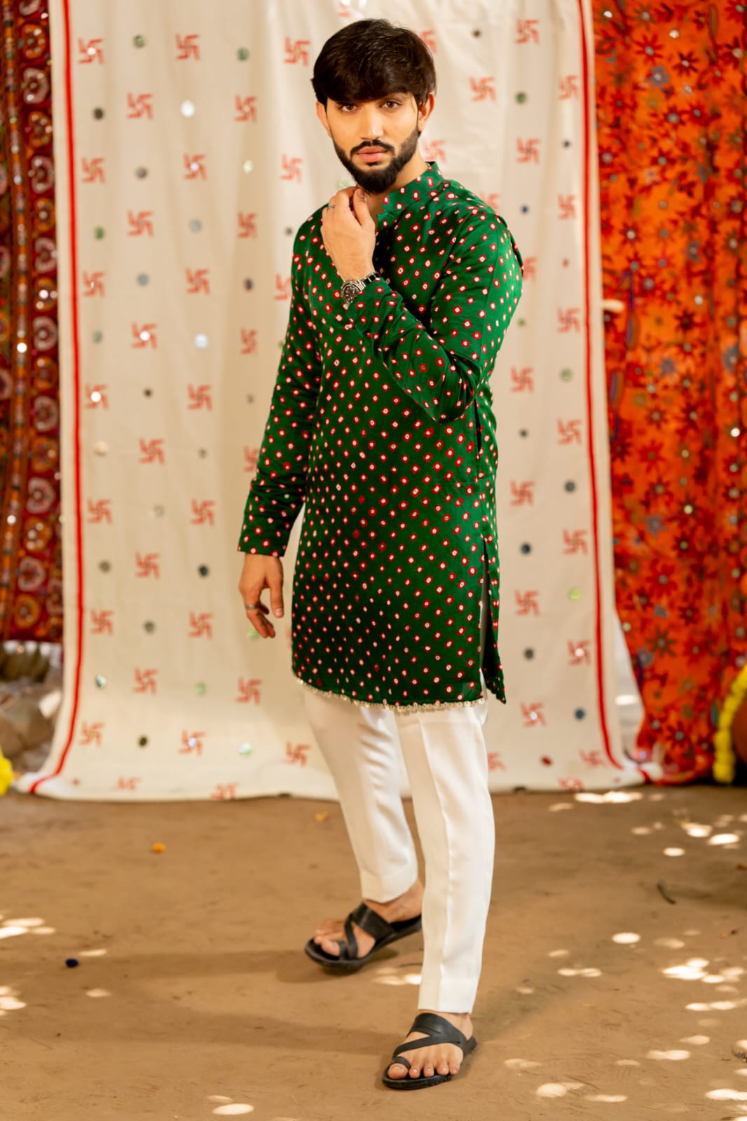 Navratri Bandhani Kurta Set