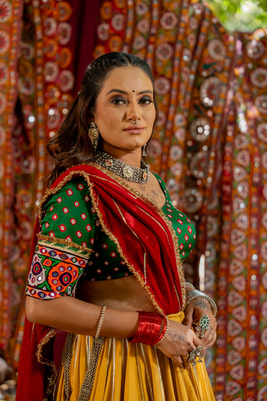 Navratri Maroon Chiffon Dupatta