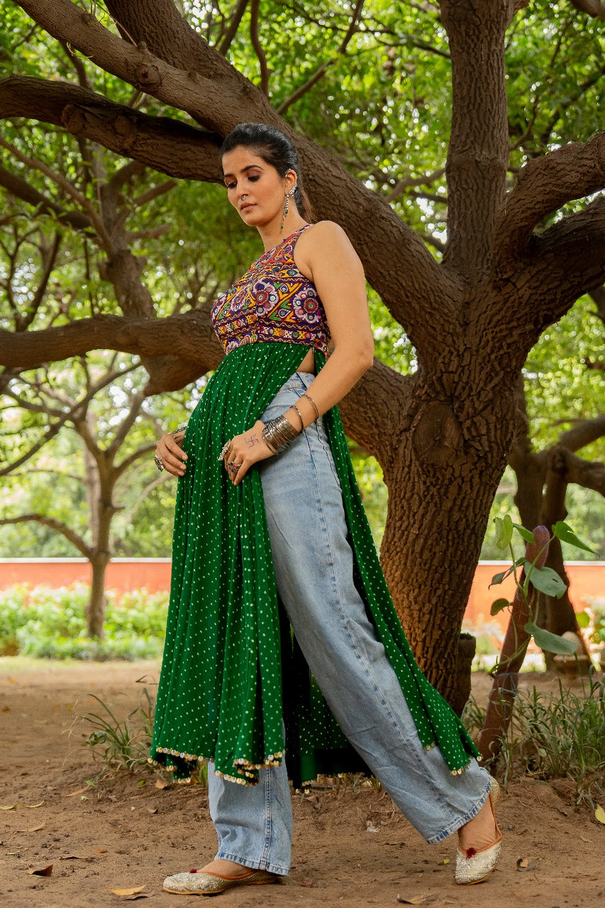 Green Boho Kurta
