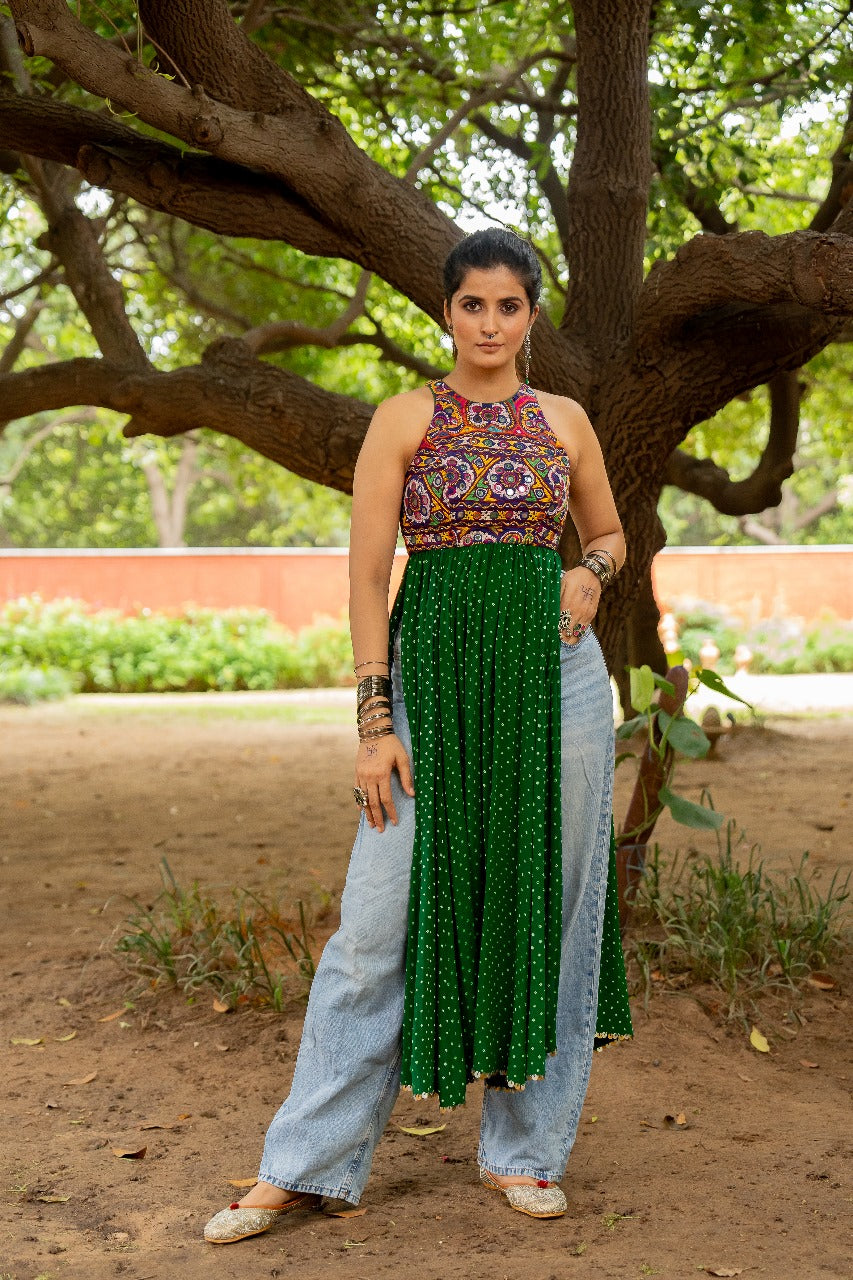 Green Boho Kurta