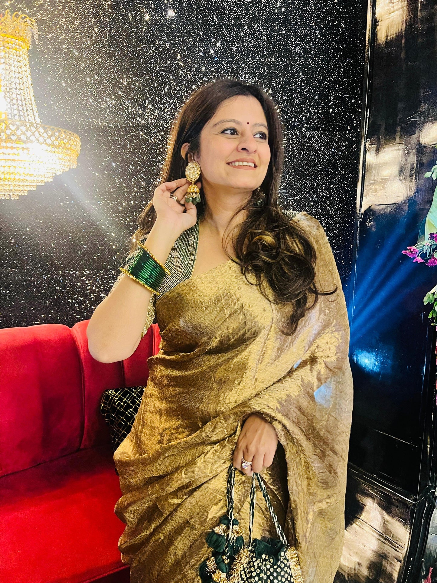 Green Tissue Saree