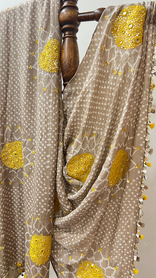 Beige Suraj Mukhi Dupatta