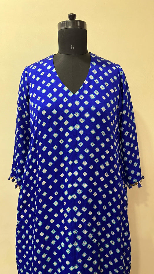 Blue Bandhani Coord Set