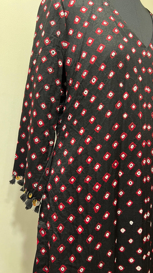 Dark Brown Bandhani Coord Set