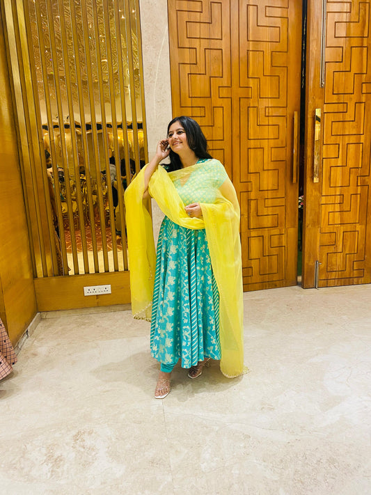 Sky Blue Anarkali Set