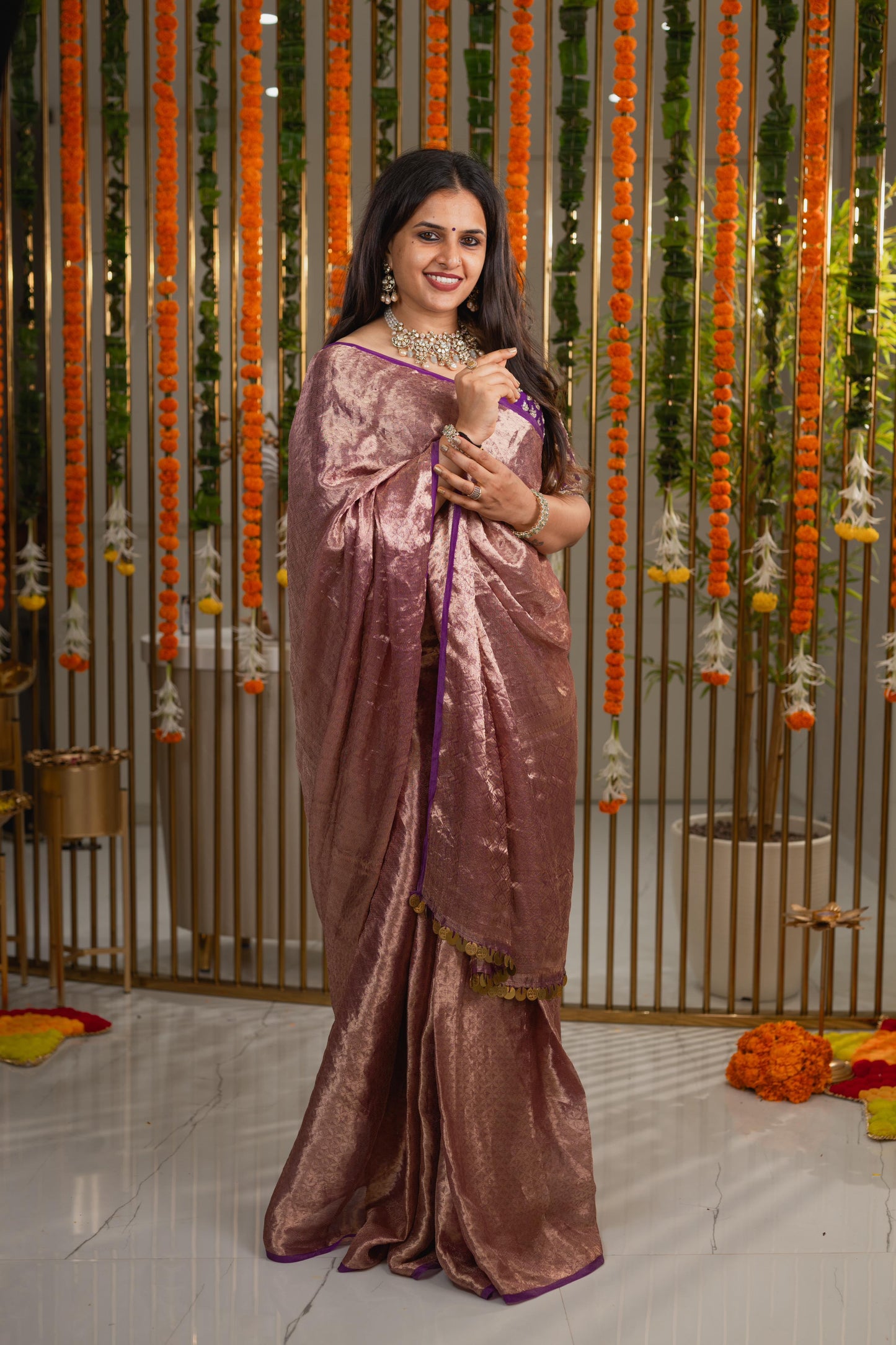 Purple Tissue Saree