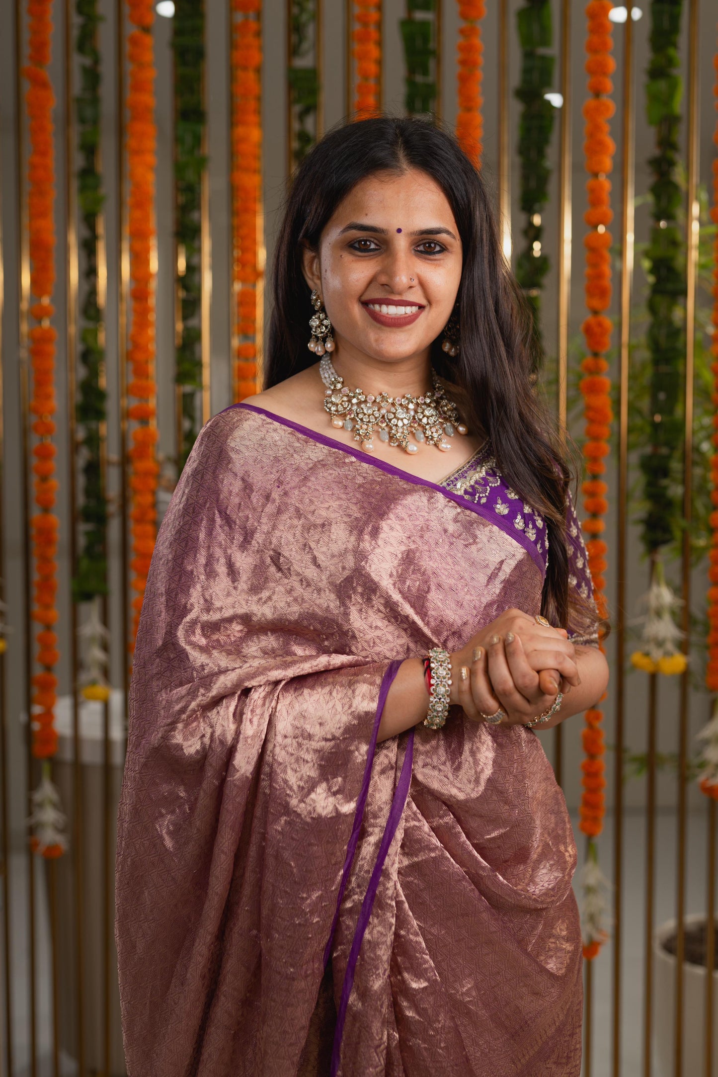 Purple Tissue Saree