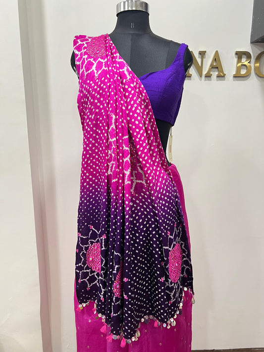 Surajmukhi Ombre Bandhani Saree