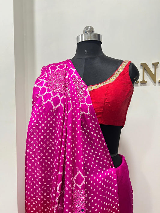 Surajmukhi Ombre Bandhini Saree