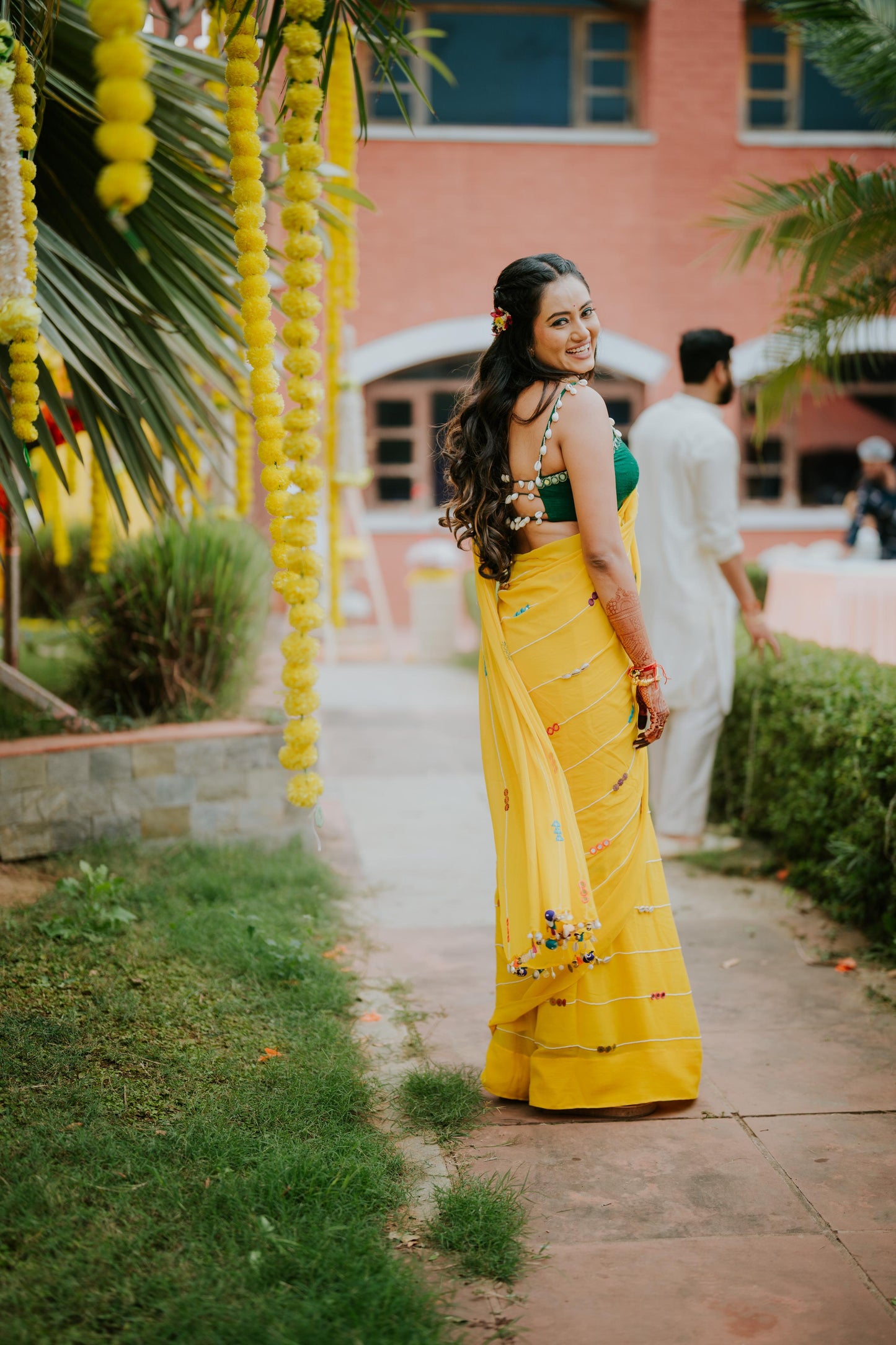 Aarti Yellow Saree
