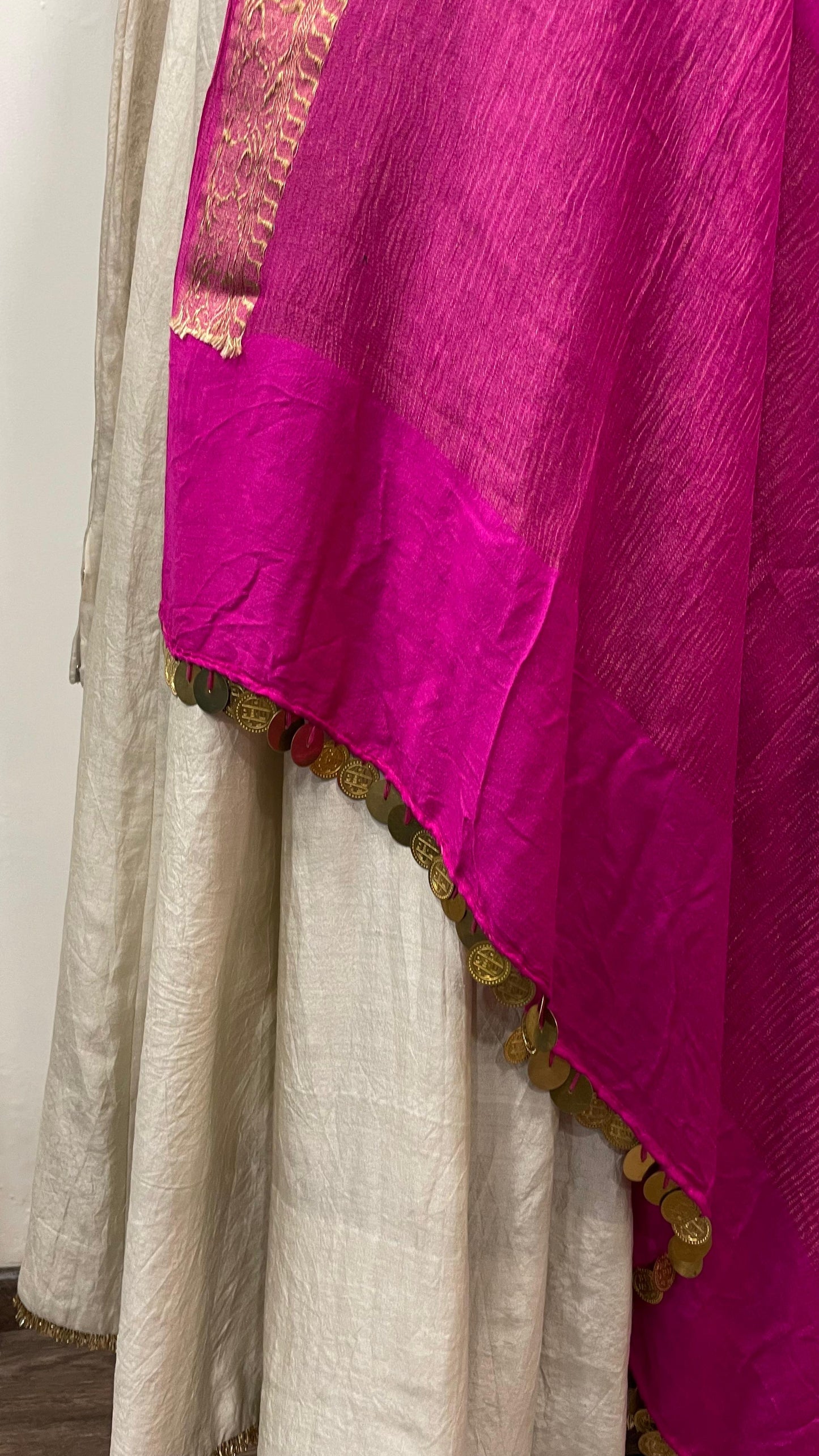 Pink Muga Dupatta