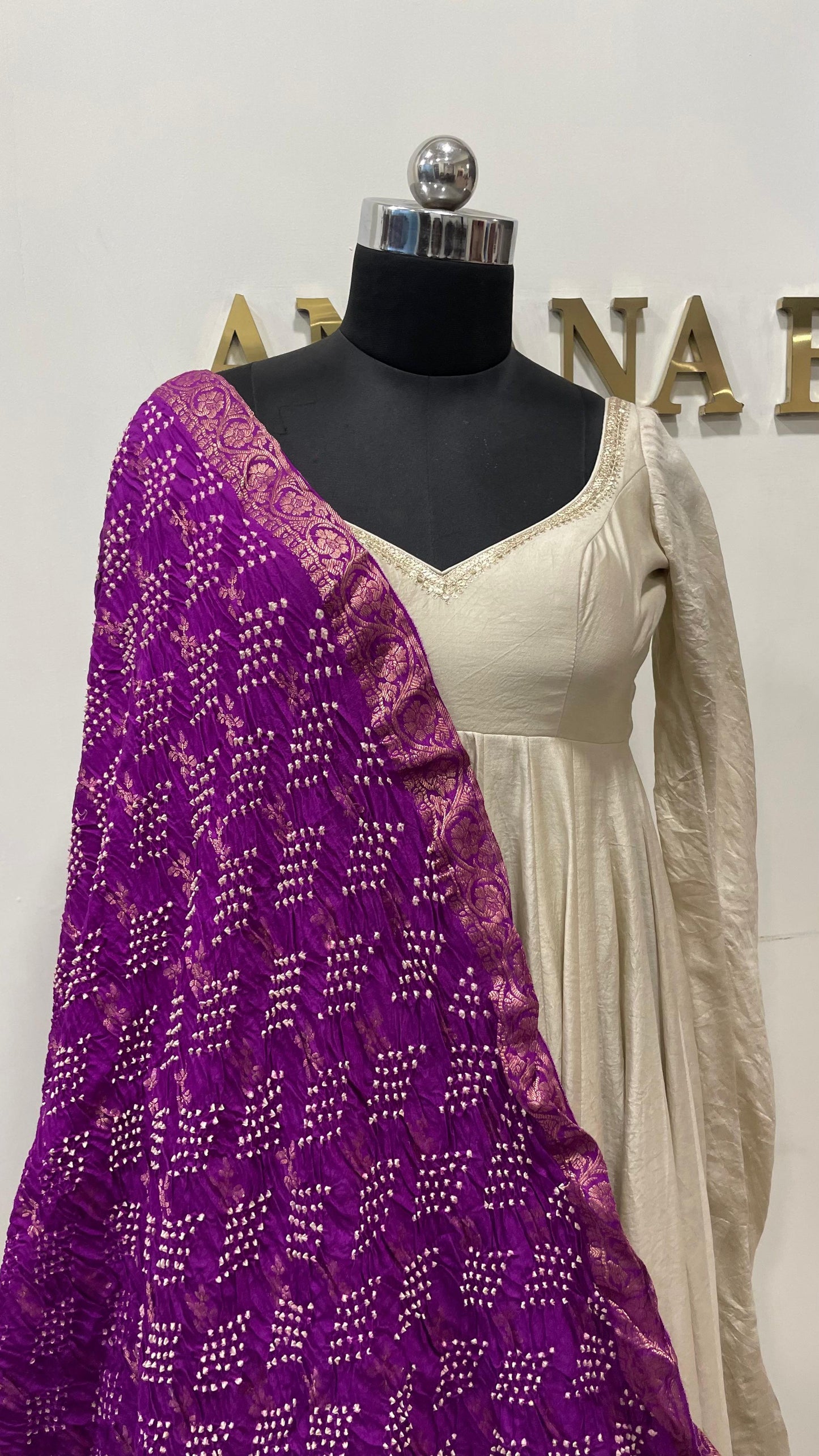 Purple Muga Dupatta