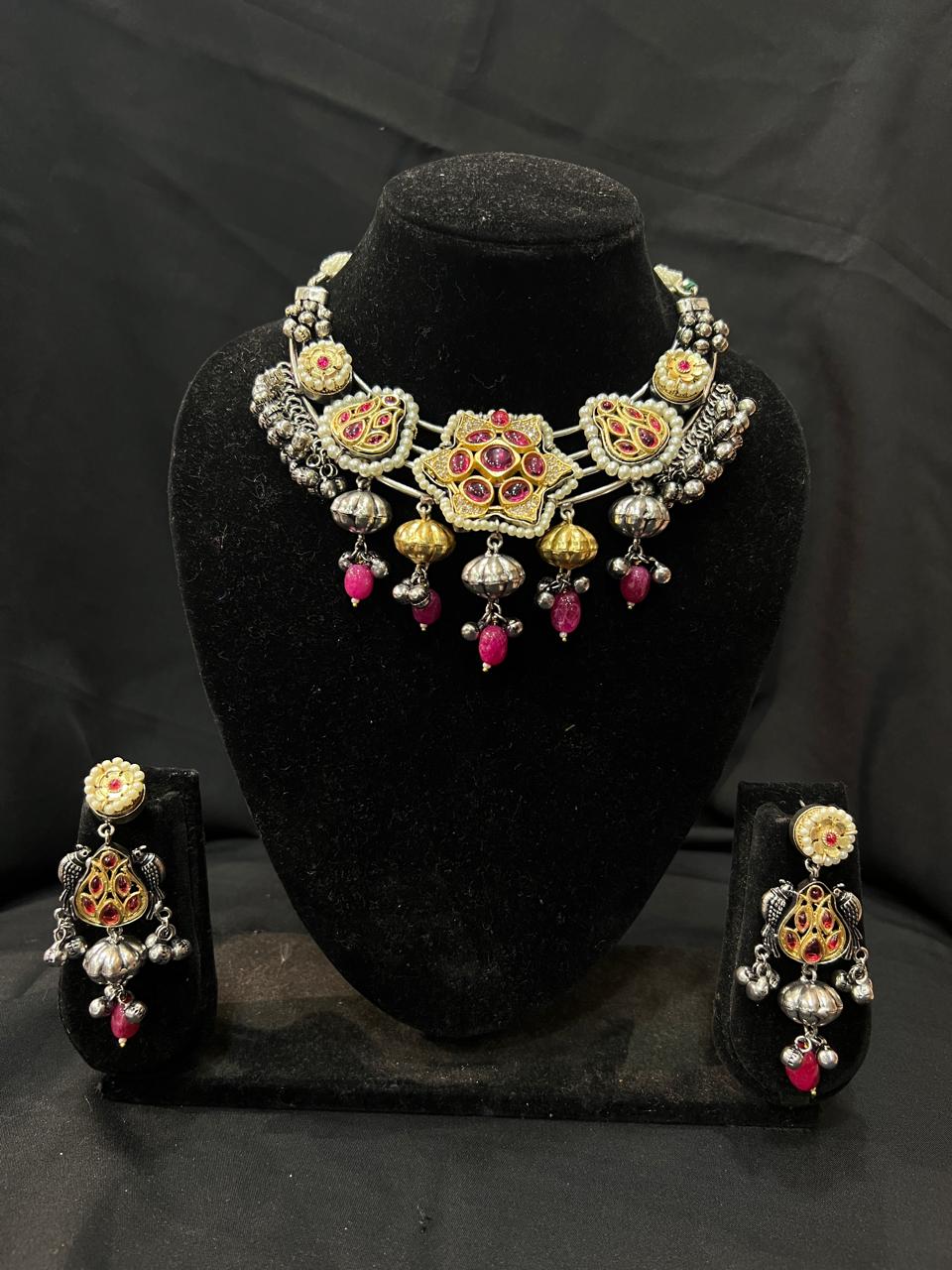 Oxidised Choker Set