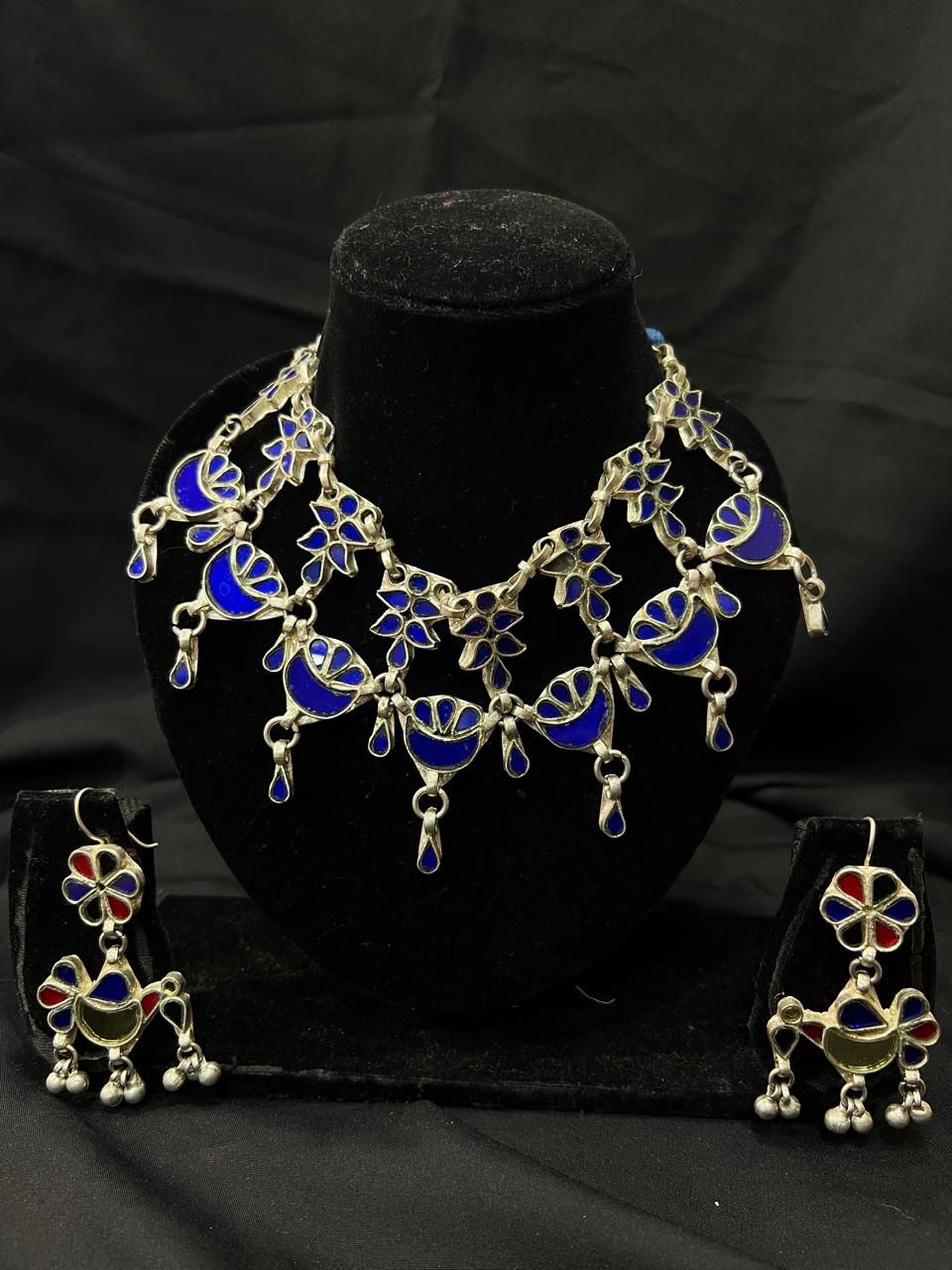 Oxidised Necklace with stones