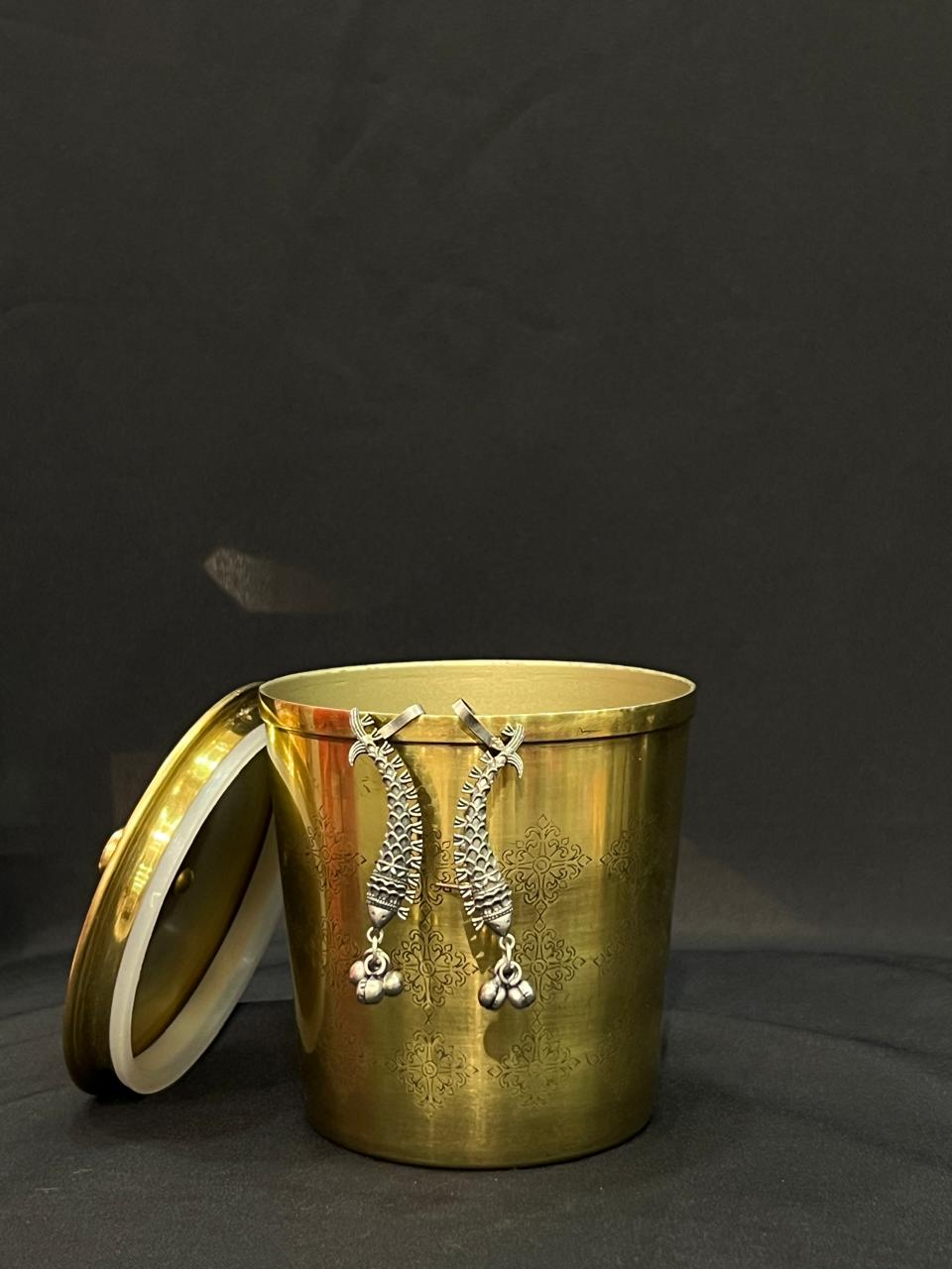 Embossed Oxidised Earring
