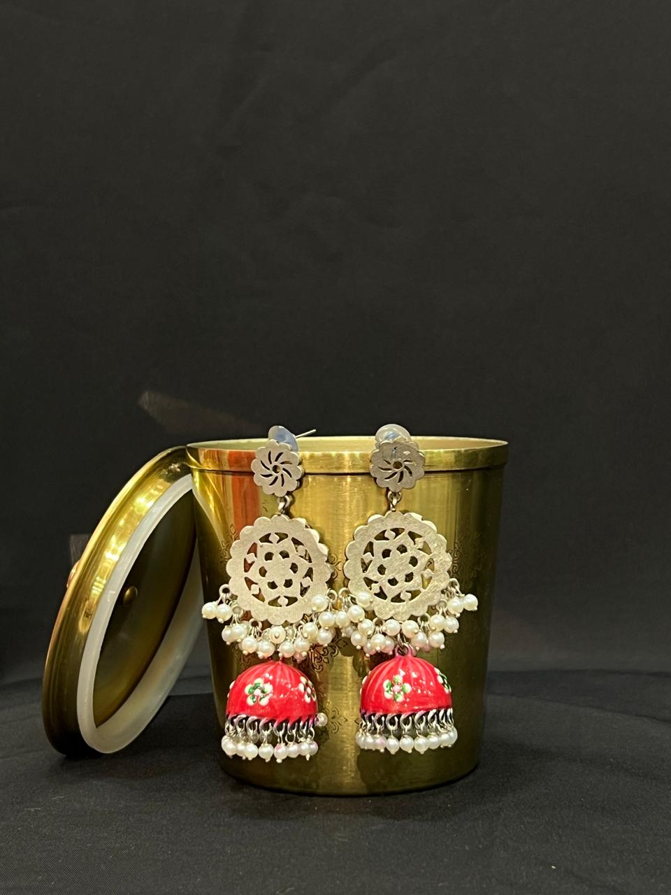 Oxidised Single Colour Jhumka