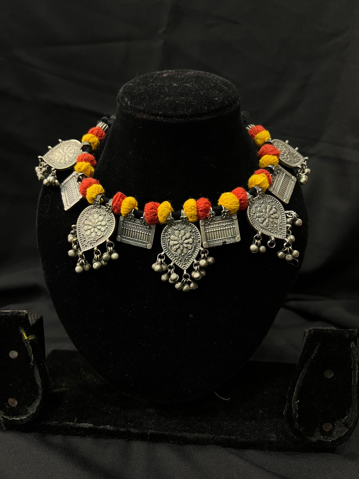 Oxidised Embossed Necklace