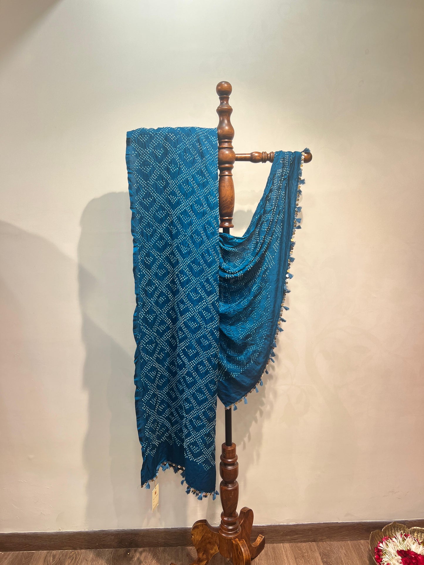 Teal Bandhani Dupatta