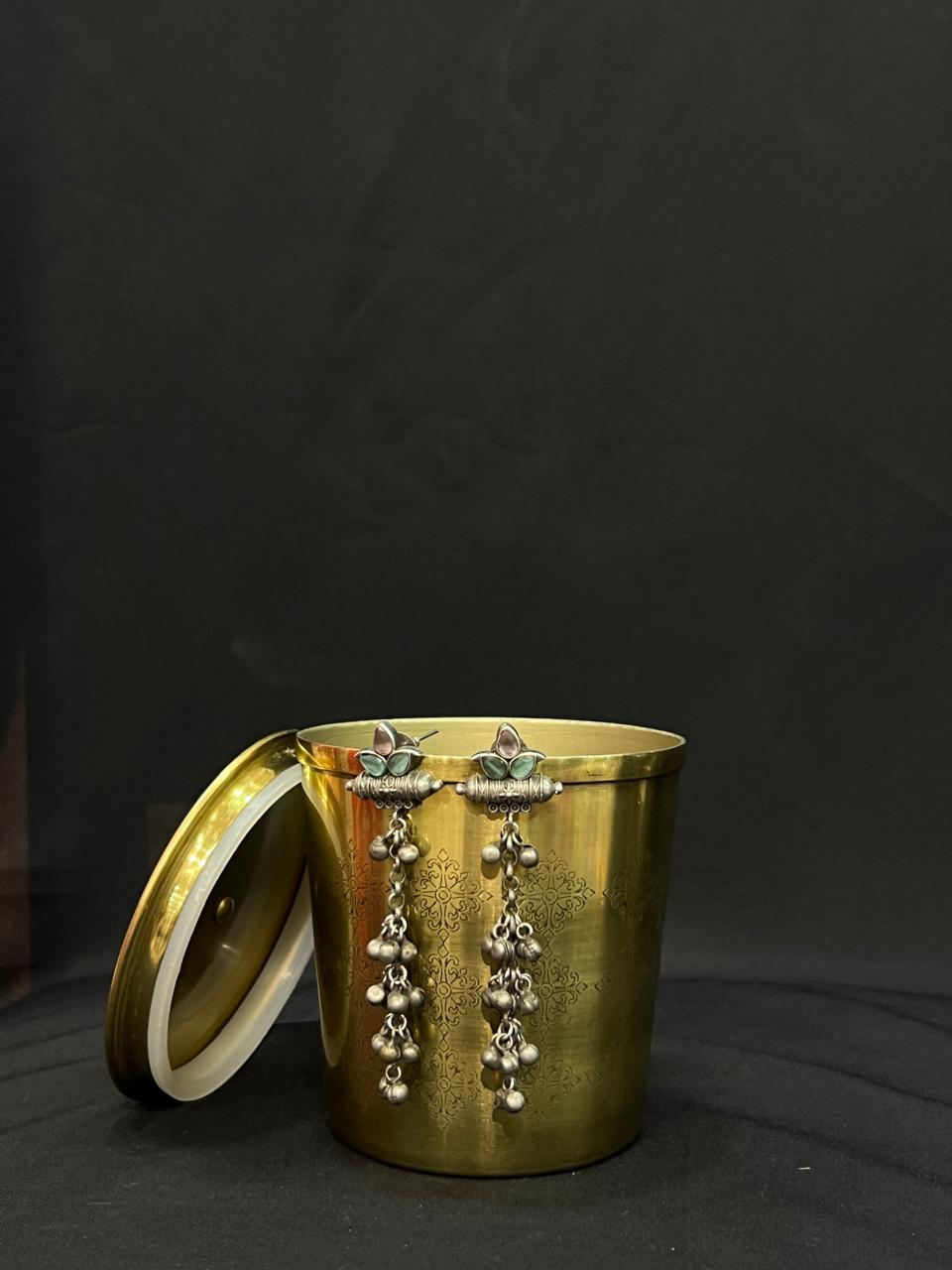 Oxidised ghungroo earring