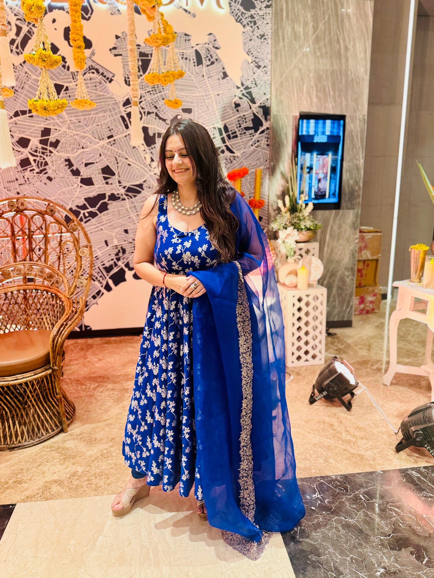 Blue Anarkali Set