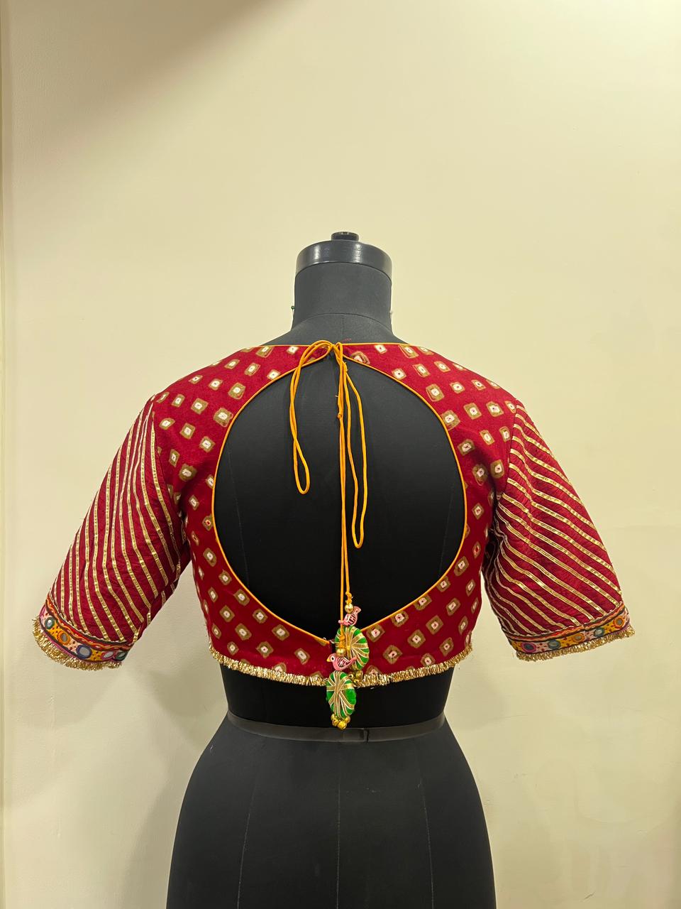 Maroon Bandhani Blouse