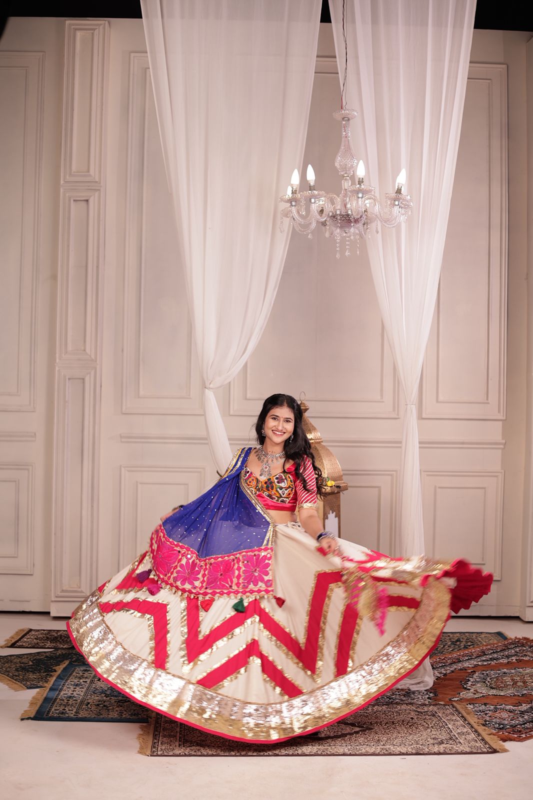White Cotton Lehenga Set