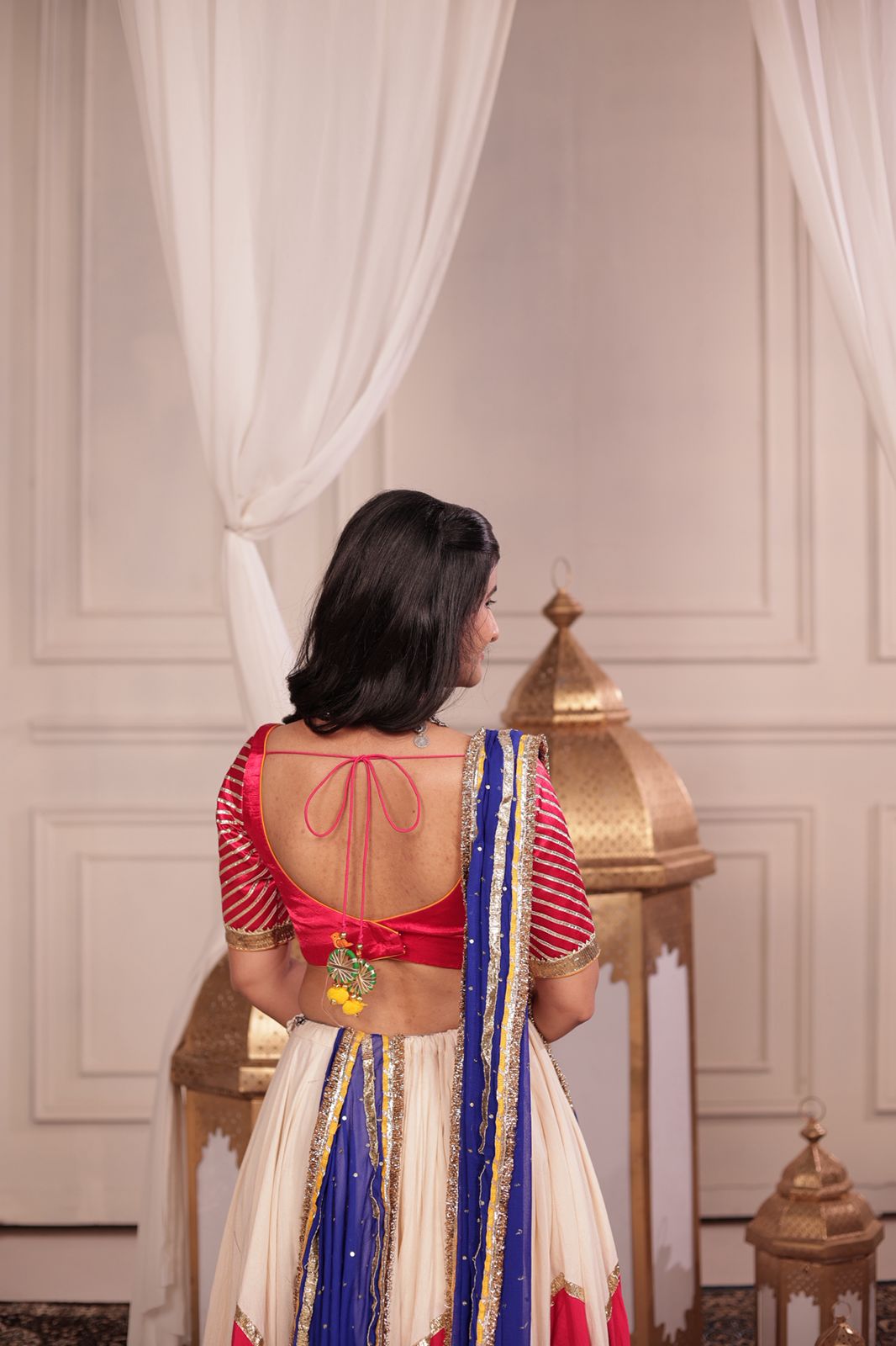 White Cotton Lehenga Set