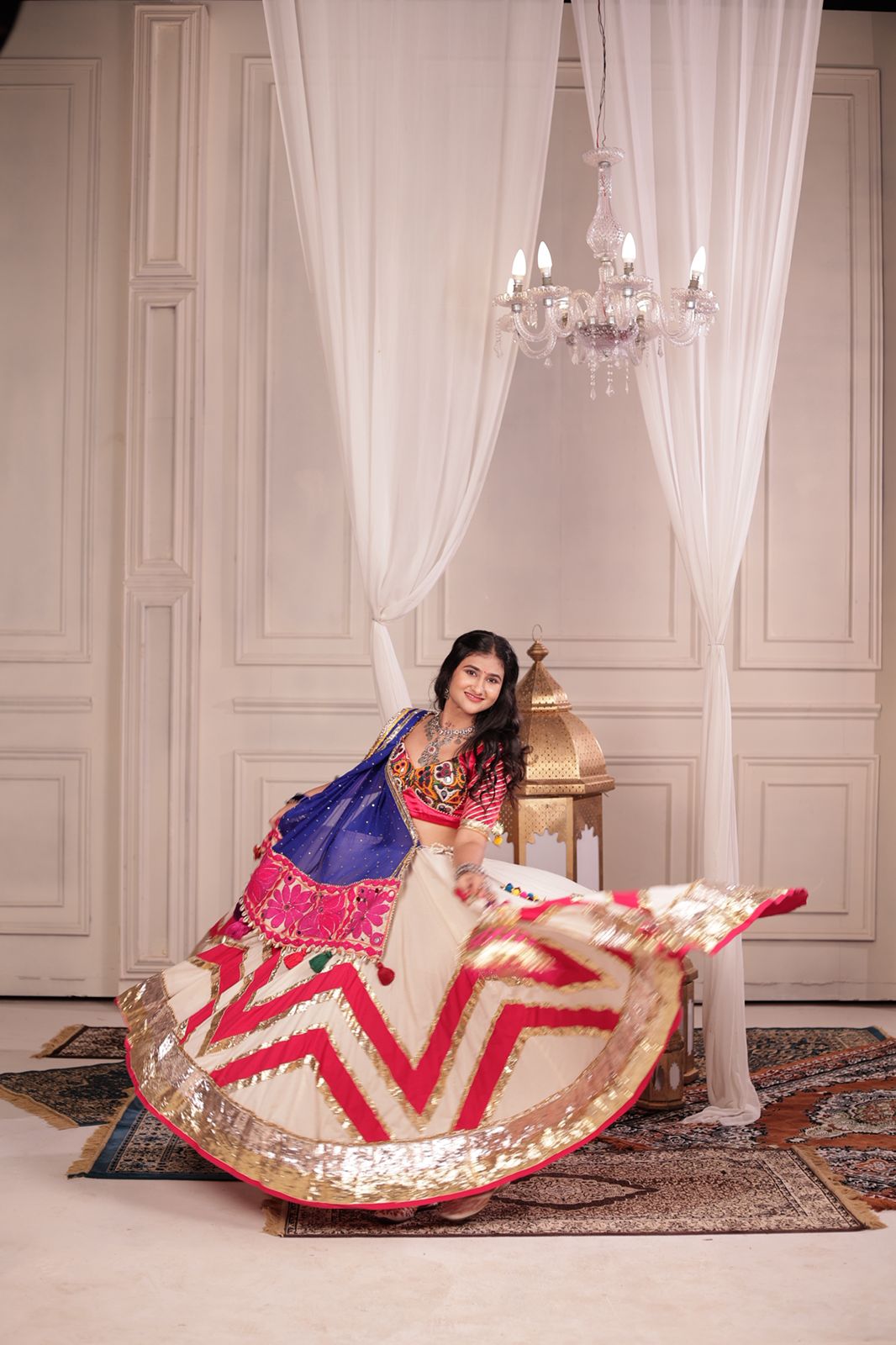 White Cotton Lehenga Set