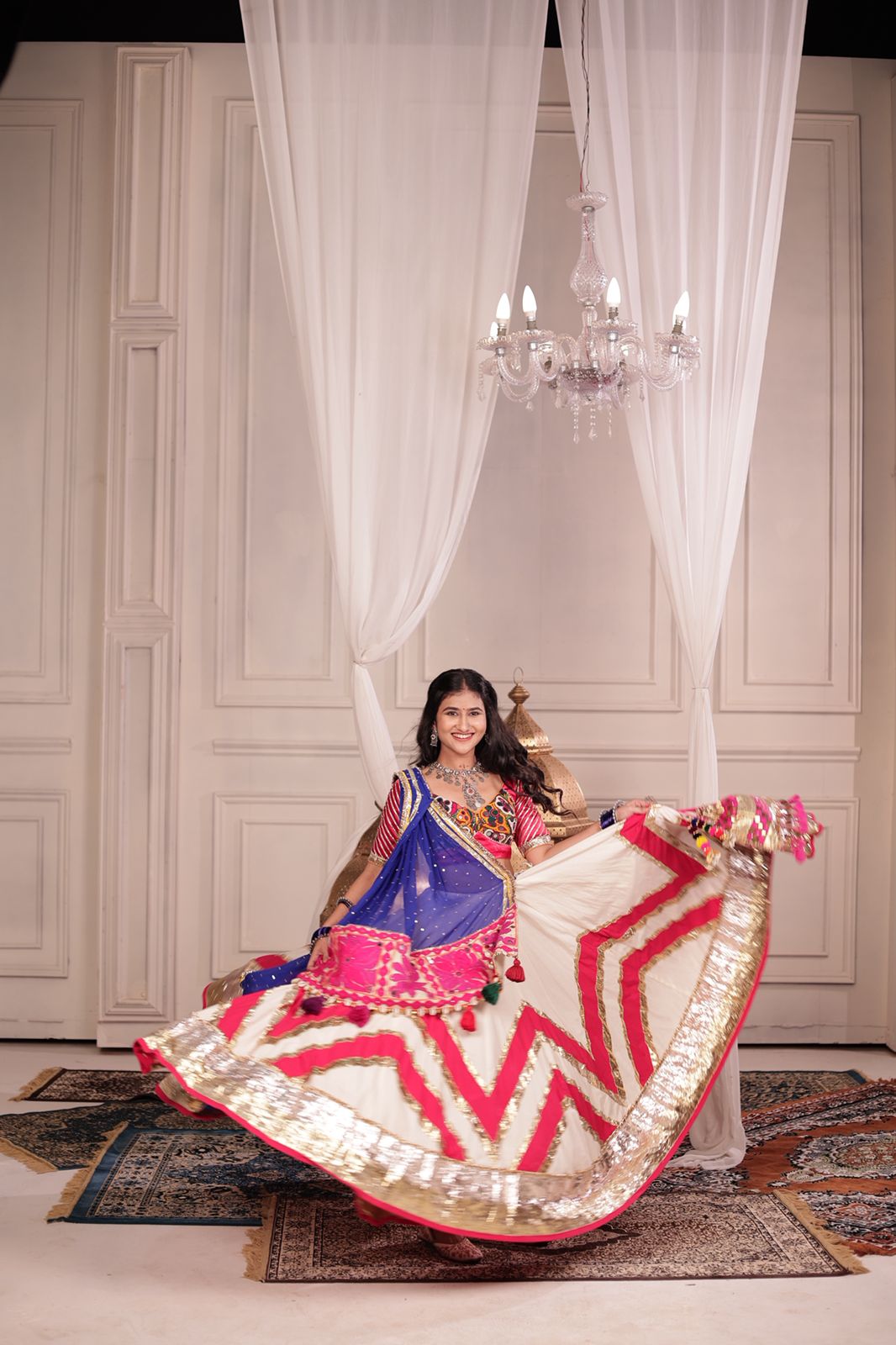 White Cotton Lehenga Set