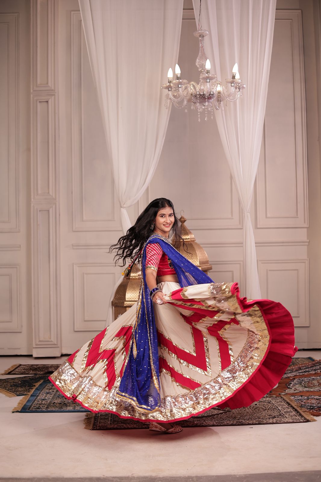 White Cotton Lehenga Set