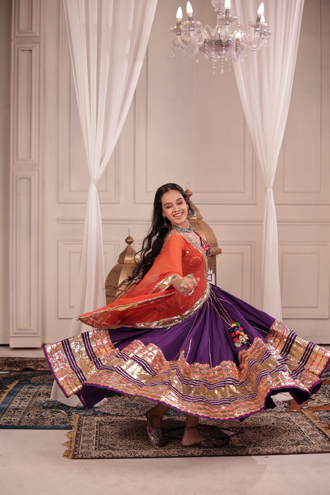 Purple Leheriya Skirt