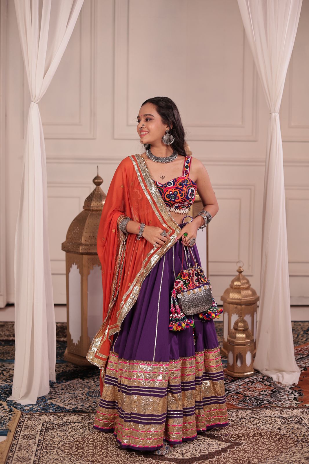 Purple Leheriya Skirt