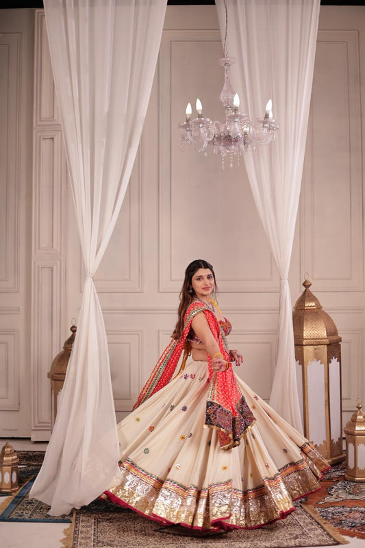 White Multi Flower Skirt