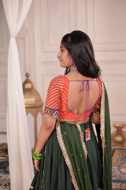 Bottle Green Lehenga Set